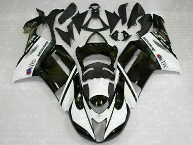 2007-2008 Kawasaki ZX6R Motorcycle Fairings - Black White Canada