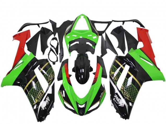 2007-2008 Kawasaki ZX6R Motorcycle Fairing - Green Black Canada