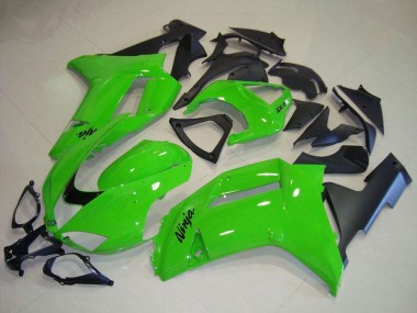 2007-2008 Kawasaki ZX6R Motorcycle Fairings - Green Matte Black Canada