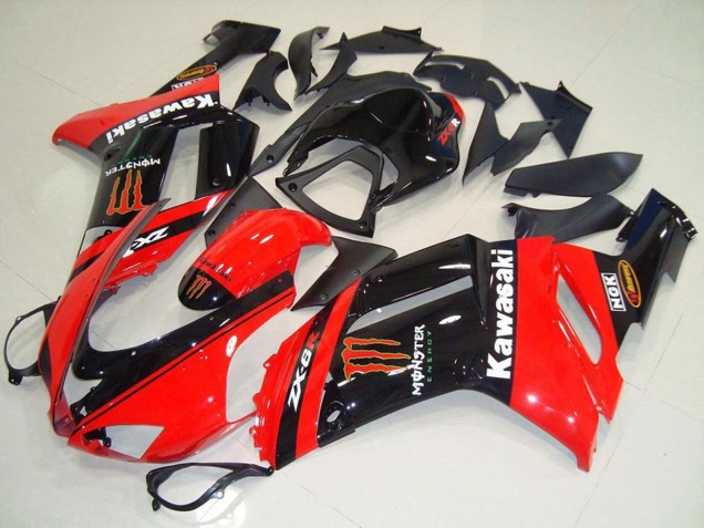 2007-2008 Kawasaki ZX6R Motorcycle Fairings - Monster In Red Canada