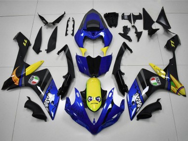 2007-2008 Yamaha YZF R1 Motorcycle Fairings - Blue Yellow Black Shark Canada