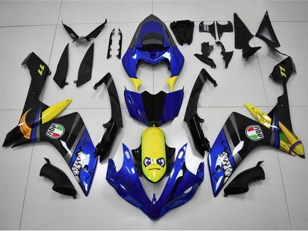 2007-2008 Yamaha YZF R1 Motorcycle Fairings - Blue Yellow Black Shark Canada