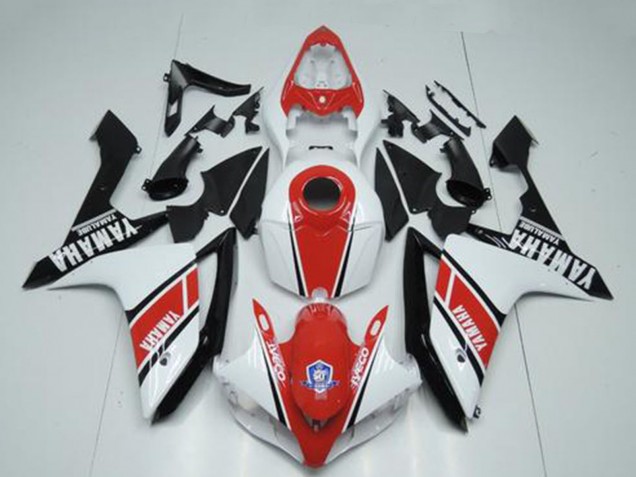 2007-2008 Yamaha YZF R1 Motorcycle Fairings - White Red Glossy Black Canada