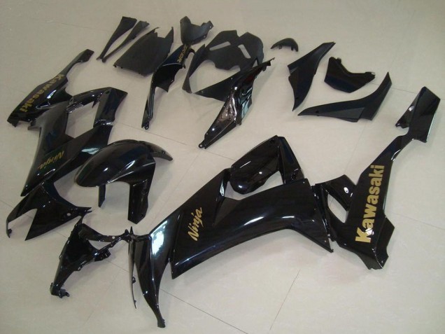 2008-2010 Kawasaki ZX10R Motorcycle Fairings - Glossy Black Gold Decal Canada