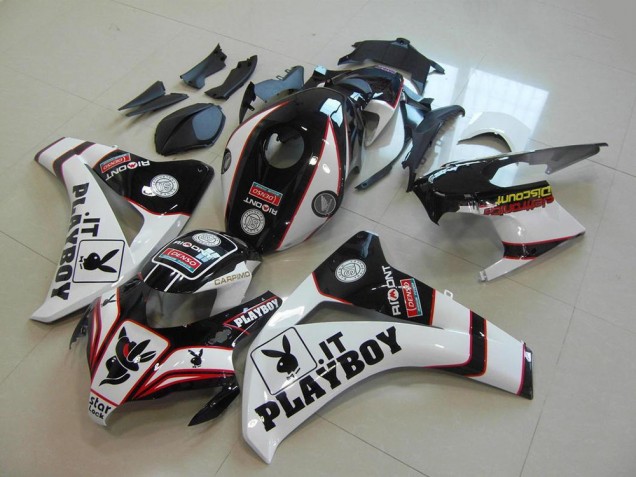 2008-2011 Honda CBR1000RR Motorcycle Fairings - White Red Glossy Black Playboy Canada