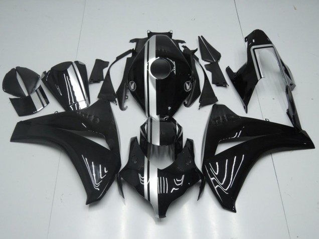 2008-2011 Honda CBR1000RR Motorcycle Fairings - Glossy Black Silver Stripe Canada