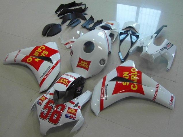 2008-2011 Honda CBR1000RR Motorcycle Fairings - White Red Yellow San Carlo 58 Canada