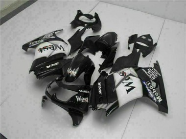 2008-2012 Kawasaki EX250 Motorcycle Fairings - Glossy Black White West Canada