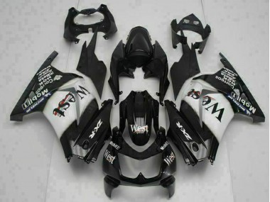 2008-2012 Kawasaki EX250 Motorcycle Fairings - Glossy Black White West Canada