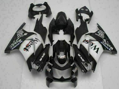 2008-2012 Kawasaki EX250 Motorcycle Fairings - Glossy Black White West Canada