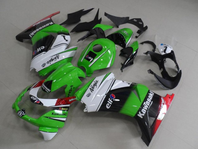 2008-2012 Kawasaki ZX250R Motorcycle Fairings - White Green Black Red Elf Canada