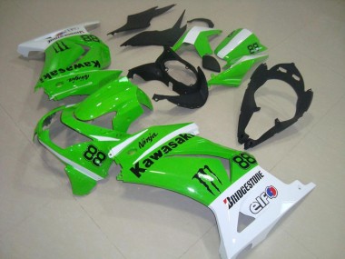 2008-2012 Kawasaki ZX250R Motorcycle Fairings - White Green Black Monster 88 Canada