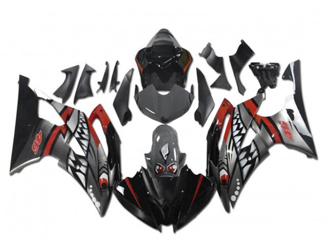 2008-2016 Yamaha YZF R6 Motorcycle Fairings - Red Silver Grey Shark Canada