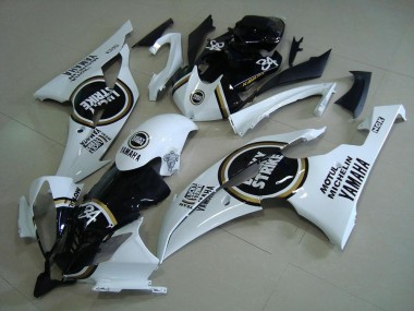 2008-2016 Yamaha YZF R6 Motorcycle Fairings - White Glossy Black Lucky Strike Motul Michelin 34 Canada