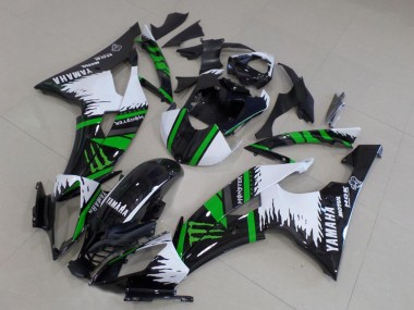 2008-2016 Yamaha YZF R6 Motorcycle Fairings - White Glossy Black Green Monster Motul Canada