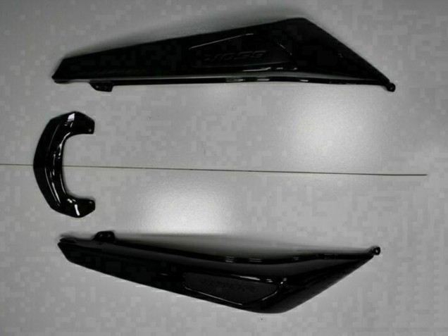 2009-2011 Kawasaki EX650 Motorcycle Fairings - Glossy Black White Decal Canada