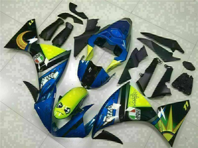2009-2011 Yamaha YZF R1 Motorcycle Fairings - Blue Yellow Shark Canada