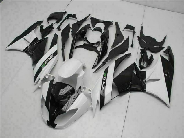 2009-2012 Kawasaki ZX6R Motorcycle Fairings - Glossy Black White Canada