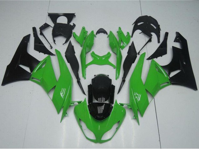 2009-2012 Kawasaki ZX6R Motorcycle Fairing Kits - Green Glossy Black Canada