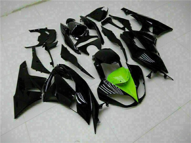 2009-2012 Kawasaki ZX6R Motorcycle Fairings - Glossy Black Green Canada