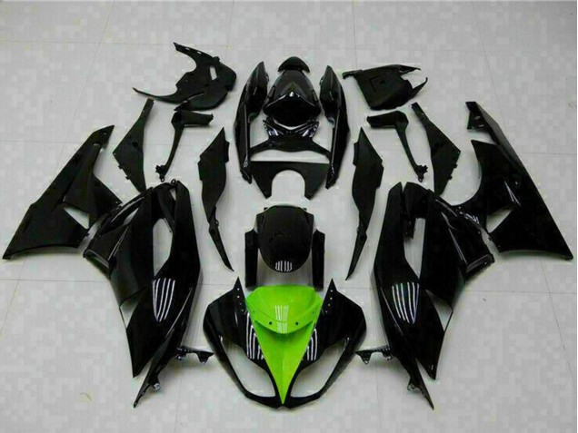 2009-2012 Kawasaki ZX6R Motorcycle Fairings - Glossy Black Green Canada