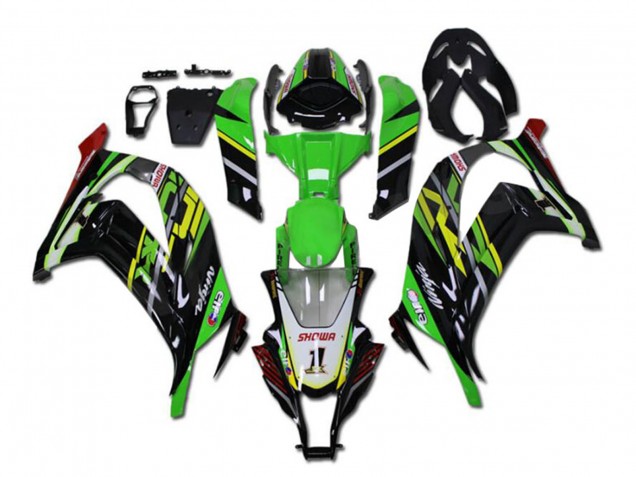 2011-2015 Kawasaki ZX10R Motorcycle Fairings - Green Yellow Glossy Black Red Showr 1 Canada