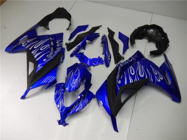 2013-2024 Kawasaki Ninja 300 EX300R Motorcycle Fairings - Blue Black White Flame Canada