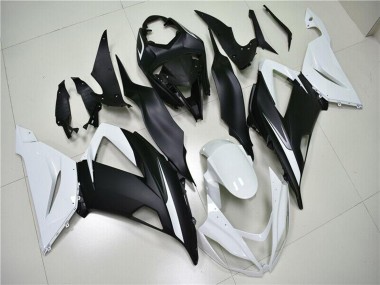 2013-2018 Kawasaki ZX6R Abs Fairings - White Matte Black Canada