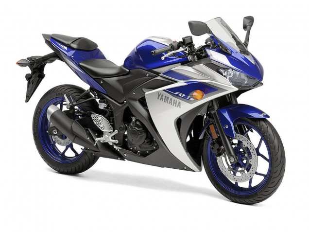 2015-2018 Yamaha YZF R3 Motorcycle Fairings - Silver Blue Black Canada