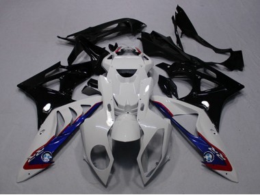 2009-2014 BMW S1000RR Motorcycle Fairings - White Blue Glossy Black Canada