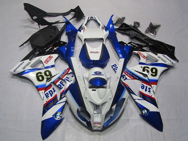 2009-2014 BMW S1000RR Motorcycle Fairings - White Red Blue Black Sterilgarda 69 Canada