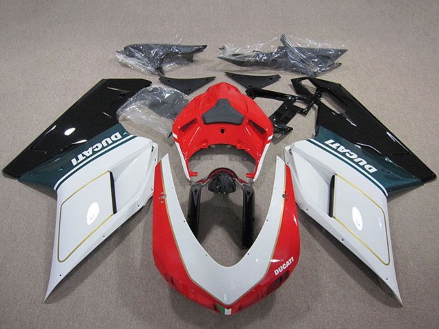 2007-2014 Ducati 848 1098 1198 Motorcycle Fairing Kits - White Red Glossy Black Canada