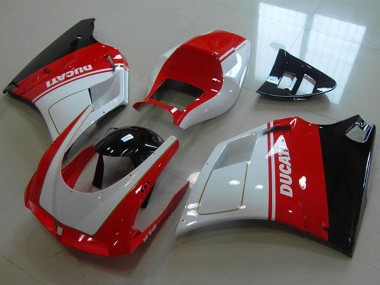 1993-2005 Ducati 916 Motorcycle Fairings - White Red Glossy Black Canada