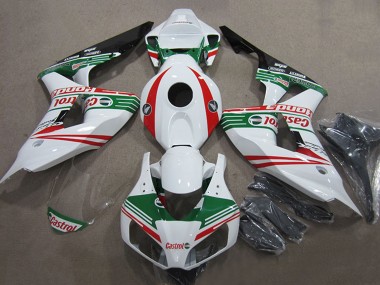 2006-2007 Honda CBR1000RR Motorcycle Fairings - White Red Green Glossy Black Castrol Canada