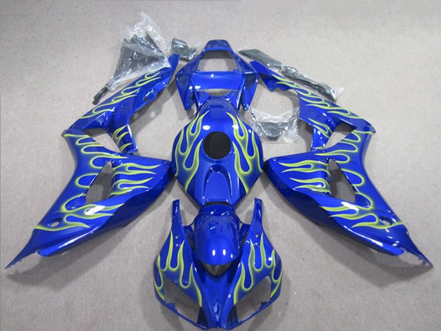 2006-2007 Honda CBR1000RR Motorcycle Fairings - Blue Green Flame Canada