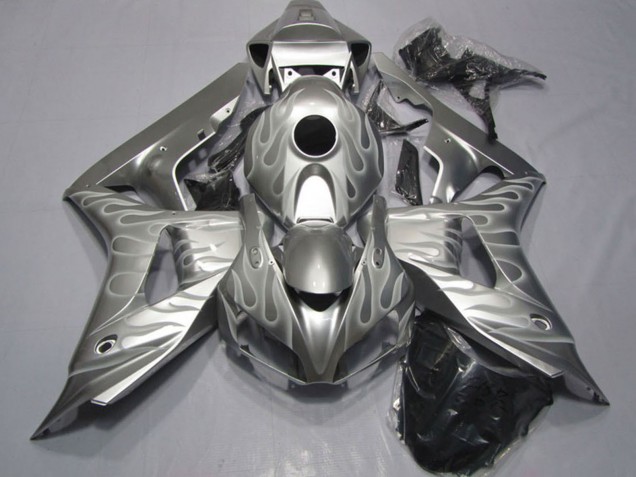 2006-2007 Honda CBR1000RR Motorcycle Fairings - Silver White Flame Canada