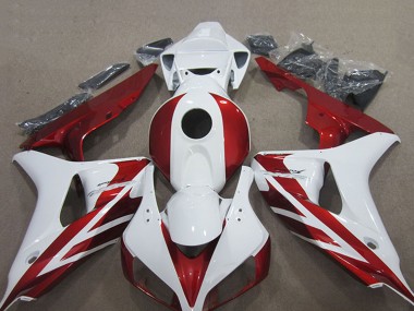 2006-2007 Honda CBR1000RR Motorcycle Fairing Kits - White Red Canada