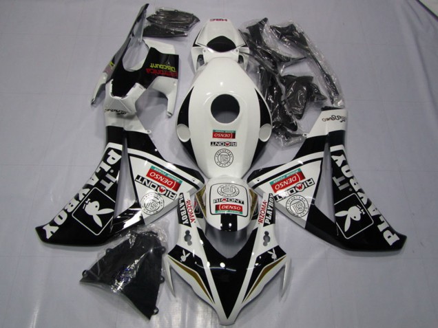 2008-2011 Honda CBR1000RR Motorcycle Fairings - White Glossy Black DENSO Playboy Canada
