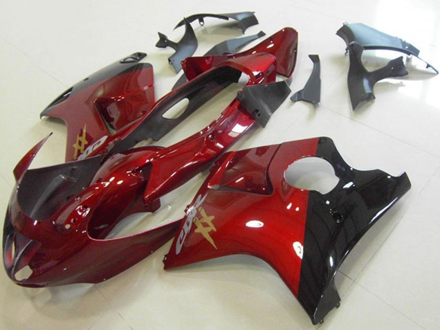 1996-2007 Honda CBR1100XX Blackbird Motorcycle Fairings - Candy Red Glossy Black Canada