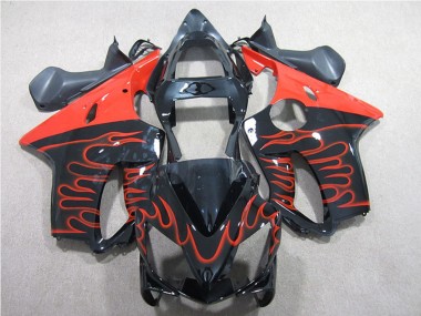 2001-2003 Honda CBR600 F4i Motorcycle Fairing Kits - Glossy Black Red Flame Canada