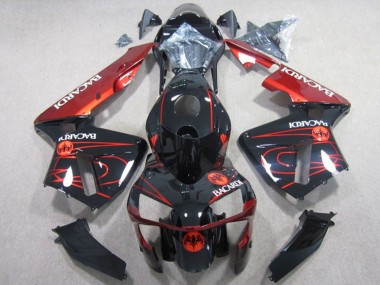 2003-2004 Honda CBR600RR Motorcycle Fairings - Glossy Black Red RACARDI Canada
