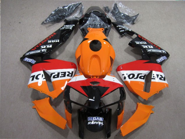 2005-2006 Honda CBR600RR Motorcycle Fairings Kits - Orange White Red Glossy Black Repsol Canada