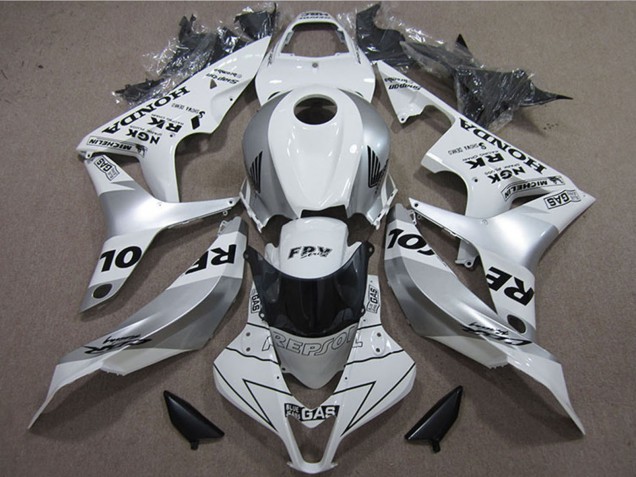 2007-2008 Honda CBR600RR Motorcycle Fairings - White Silver Black Repsol Canada