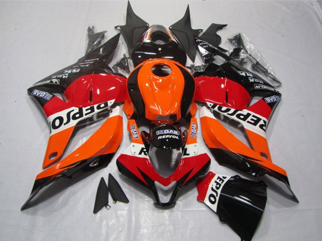 2009-2012 Honda CBR600RR Motorcycle Plastics - Orange White Red Glossy Black Repsol Canada