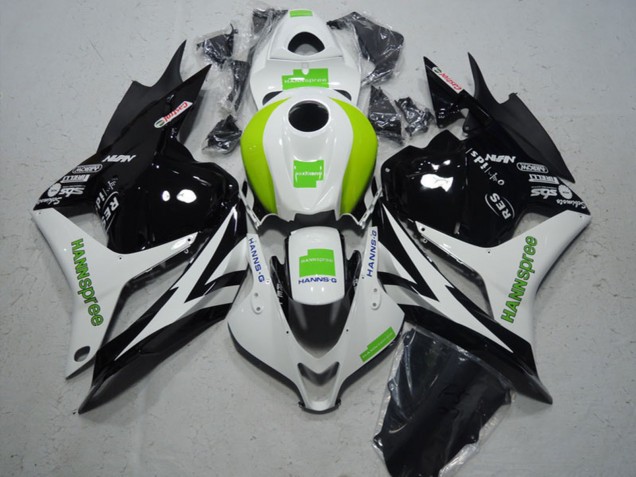 2009-2012 Honda CBR600RR Motorcycle Fairing - White Green Glossy Black Hannspree Canada