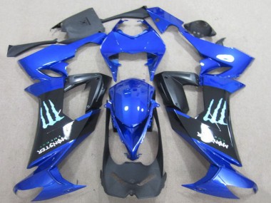 2008-2010 Kawasaki ZX10R Motorcycle Fairings - Blue Black Monster Canada