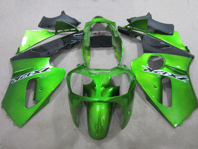 2000-2001 Kawasaki ZX12R Motorcycle Fairings - Green Matte Black Canada