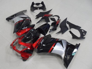 2008-2012 Kawasaki ZX250R Motorcycle Fairings - Red Silver Glossy Black Canada