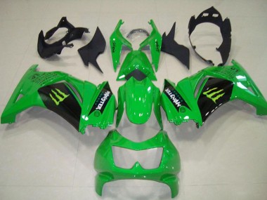 2008-2012 Kawasaki ZX250R Motorcycle Fairings - Green Black Monster Canada