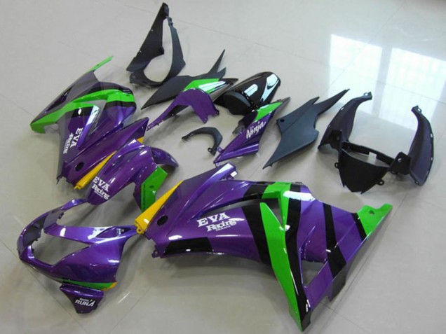 2008-2012 Kawasaki ZX250R Motorcycle Fairings - Purple Green Yellow Black EVA Racing Canada